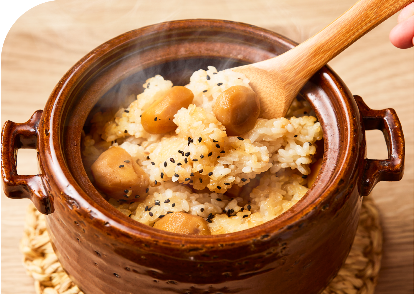 恵那川上屋の贅沢栗おこわ