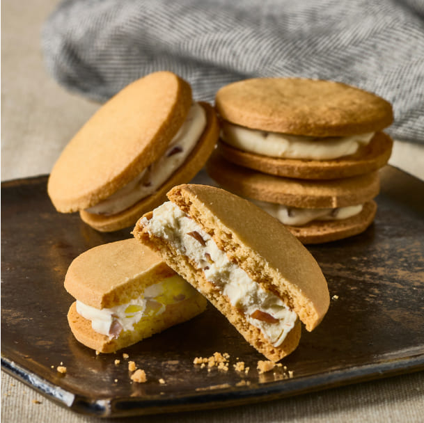 栗のバターサンド断面